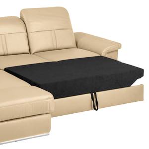 Ecksofa Katamaran Echtleder Maer: Beige - Ottomane davorstehend links