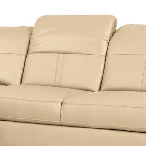 Ecksofa Katamaran Echtleder Maer: Beige - Ottomane davorstehend links