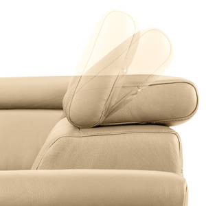 Canapé d’angle Twister Cuir Maer: Beige - Méridienne longue à droite (vue de face)