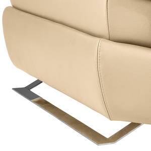 Canapé d’angle Twister Cuir Maer: Beige - Méridienne longue à droite (vue de face)