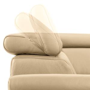 Ecksofa Twister Echtleder Maer: Beige - Ottomane davorstehend links