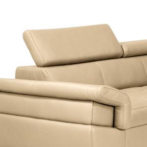 Ecksofa Twister Echtleder Maer: Beige - Ottomane davorstehend links