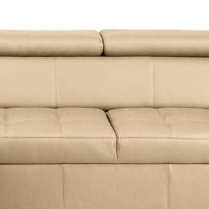 Ecksofa Twister Echtleder Maer: Beige - Ottomane davorstehend links