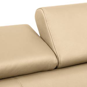 Ecksofa Twister Echtleder Maer: Beige - Ottomane davorstehend links