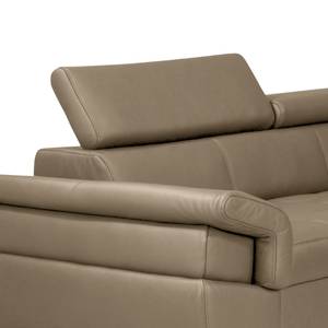 Ecksofa Twister Echtleder Maer: Taupe - Ottomane davorstehend links