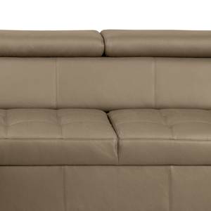 Ecksofa Twister Echtleder Maer: Taupe - Ottomane davorstehend links