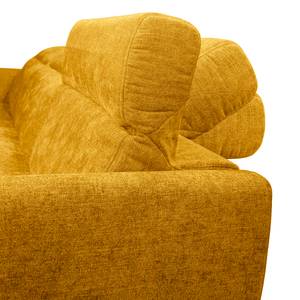 Canapé d’angle Omchak Tissu Cieli: Jaune moutarde - Méridienne courte à gauche (vue de face) - Appui-tête réglable