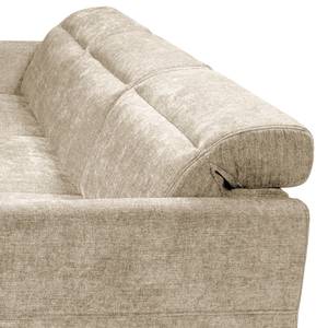 Ecksofa Omchak Webstoff Cieli: Beige - Longchair davorstehend links - Kopfstütze verstellbar - Sitztiefenverstellung