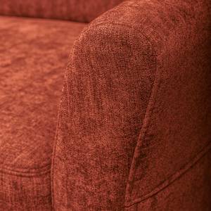 Canapé d’angle Omchak Tissu Cieli: Rouge foncé - Méridienne courte à gauche (vue de face) - Appui-tête réglable - Avec réglage de la profondeur d'assise