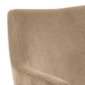 Chaise à accoudoirs NICHOLAS Velours côtelé Winka: Beige - Lot de 2