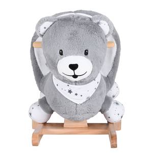 Animale a dondolo per bambini Orso Grigio - Materiale sintetico - Tessile - Legno parzialmente massello - 35 x 47 x 62 cm