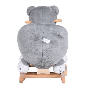 Animale a dondolo per bambini Orso Grigio - Materiale sintetico - Tessile - Legno parzialmente massello - 35 x 47 x 62 cm