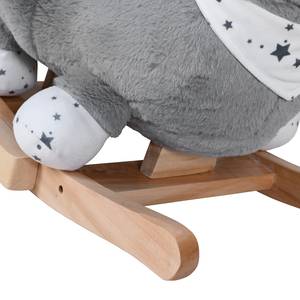 Animale a dondolo per bambini Orso Grigio - Materiale sintetico - Tessile - Legno parzialmente massello - 35 x 47 x 62 cm