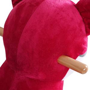 Animale a dondolo Orsetto lavatore Rosso - Materiale sintetico - Tessile - Legno parzialmente massello - 35 x 48 x 62 cm