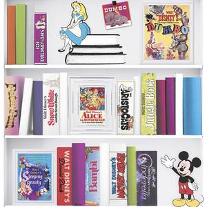 Vliestapete Disney Bücherregal Vlies - Mehrfarbig