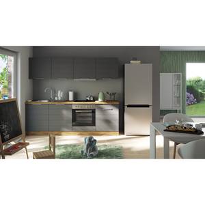 Keukenblok Florenz II Mat grijs - Breedte: 240 cm - Zonder elektrische apparatuur