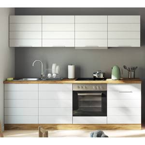 Küchenzeile Florenz II Matt Weiß - Breite: 240 cm - Mit Elektrogeräten