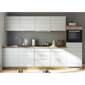 Keukenblok Florenz IV Mat wit - Breedte: 300 cm - Glas-keramisch - Met elektrische apparatuur