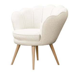 Fauteuil Zepedeus II Bouclé Stof Nola: Wit