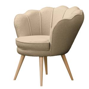 Fauteuil ZEPEDEUS - poten licht Bouclé Stof Nola: Cappuccino