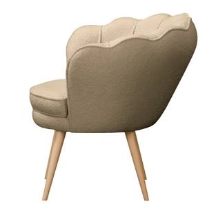 Fauteuil ZEPEDEUS - poten licht Bouclé Stof Nola: Cappuccino