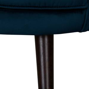 Fauteuil ZEPEDEUS - poten donker Velours Ravi: Marineblauw