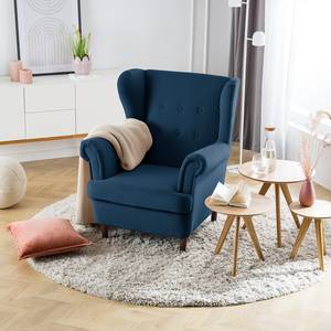 Fauteuil bergère Skog Velours Vaia: Bleu foncé