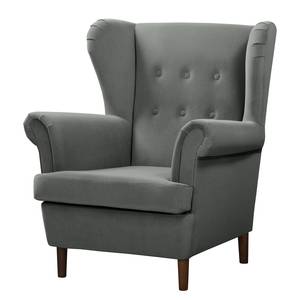 Fauteuil bergère Skog Velours Vaia: Gris