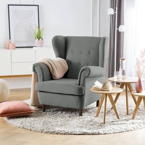 Oorfauteuil Skog Velours Vaia: Grijs