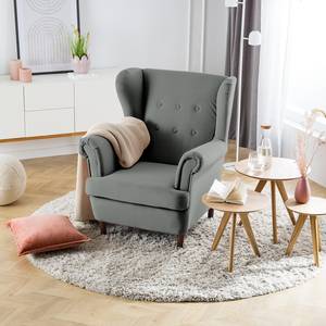 Fauteuil bergère Skog Velours Vaia: Gris