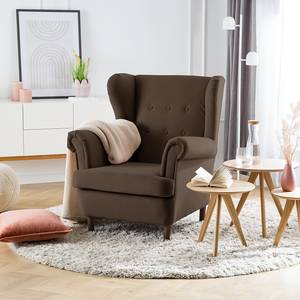 Oorfauteuil Skog Velours Vaia: Donkerbruin