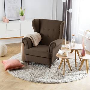 Fauteuil bergère Skog Velours Vaia: Marron foncé