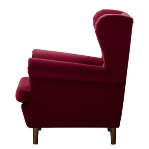 Oorfauteuil Skog Velours Vaia: Donkerrood