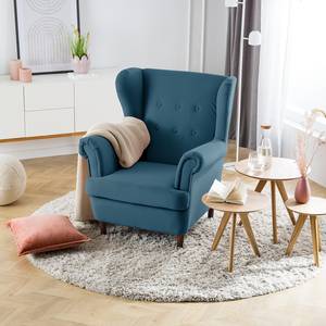 Fauteuil bergère Skog Velours Vaia: Bleu marine