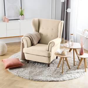 Fauteuil bergère Skog Velours Vaia: Crème