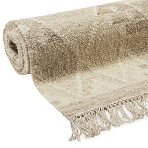 Tapis de couloir en laine Vermont Laine vierge / Coton - Beige / Marron - 80 x 150 cm