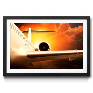 Ingelijste afbeelding Jet Engine Plane sparrenhout/acrylglas