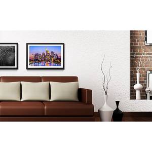 Quadro con cornice Frankfurt Skyline Abete / Vetro acrilico - Multicolore