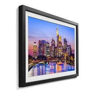 Quadro con cornice Frankfurt Skyline Abete / Vetro acrilico - Multicolore