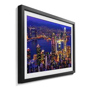 Ingelijste afbeelding Hongkong View sparrenhout/acrylglas