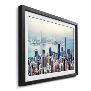 Quadro con cornice Hong Kong Skyline Abete / Vetro acrilico