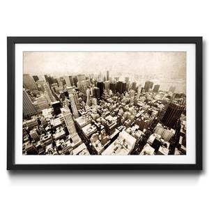 Gerahmtes Bild New York Vintage Retro Fichte / Acrylglas - Schwarz / Weiß