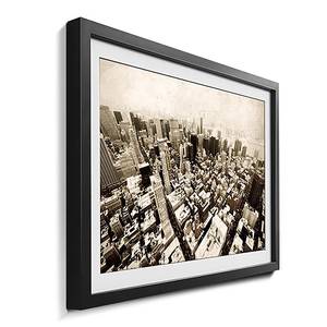 Gerahmtes Bild New York Vintage Retro Fichte / Acrylglas - Schwarz / Weiß