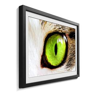 Gerahmtes Bild Cats Eye Green II Fichte / Acrylglas