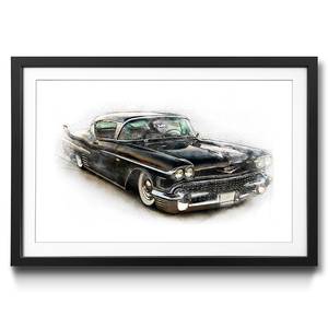 Ingelijste afbeelding Black Cadillac sparrenhout/acrylglas - zwart/wit