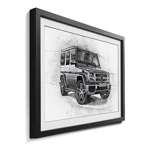 Quadro con cornice G-Class Abete / Vetro acrilico - Nero / Bianco