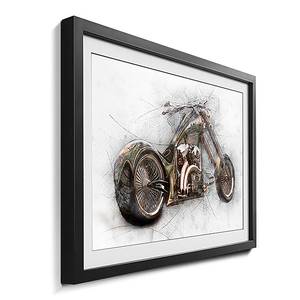 Ingelijste afbeelding Bad Bike sparrenhout/acrylglas - zwart/wit