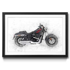 Ingelijste afbeelding Motorbike Uno sparrenhout/acrylglas - zwart/wit