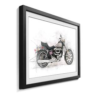 Gerahmtes Bild Motorcycle Fichte / Acrylglas - Schwarz / Weiß