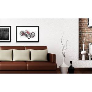 Gerahmtes Bild Motorcycle Five Fichte / Acrylglas - Schwarz / Weiß